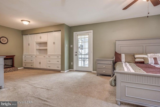 691 Harvey St, West Hazleton, PA 18202 - bedroom with light colored carpet, baseboards, and ceiling fan