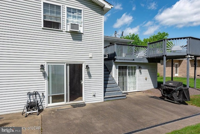 691 Harvey St, West Hazleton, PA 18202 - back of house with a patio, a wooden deck, and stairway