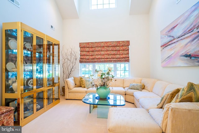 6 Galileo Dr, Cranbury, NJ 08512 - carpeted living room with a high ceiling