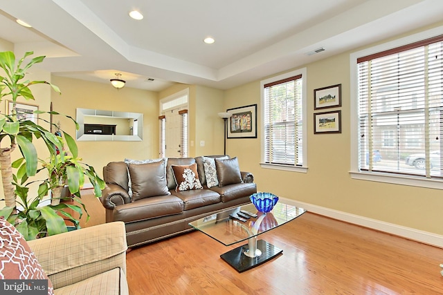 120 Fortnightly Blvd, Herndon, VA 20170 - living area with baseboards, wood finished floors, and recessed lighting