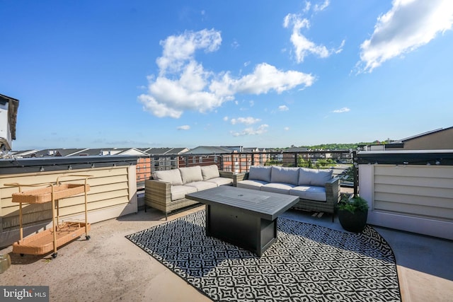 view of patio featuring an outdoor living space
