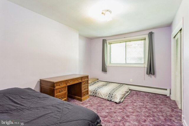 2400 Willow Glen Dr, Baltimore, MD 21209 - bedroom with carpet floors and a baseboard radiator