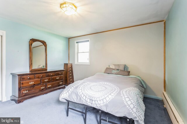 2400 Willow Glen Dr, Baltimore, MD 21209 - carpeted bedroom featuring a baseboard radiator
