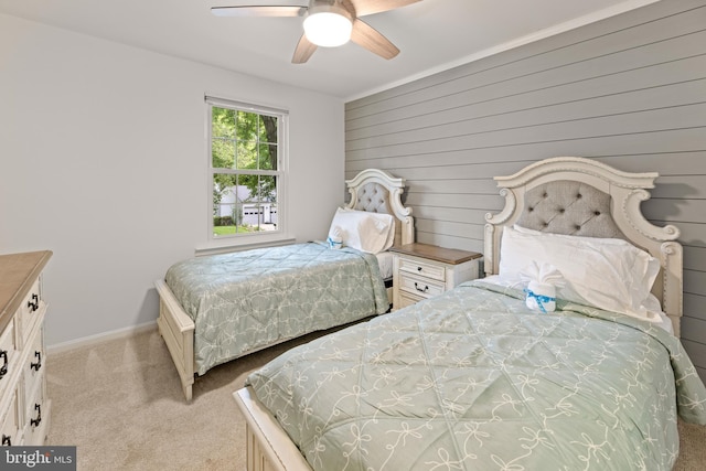 9761 Turnbuckle Dr, Burke, VA 22015 - bedroom with light colored carpet, baseboards, and ceiling fan