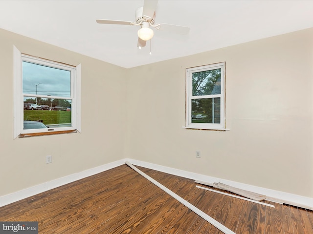 510 E Main St, Emmitsburg, MD 21727 - empty room with wood finished floors, baseboards, and a ceiling fan