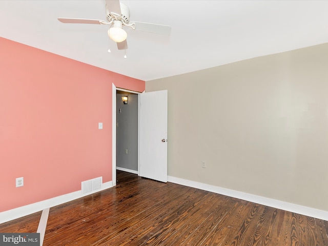 510 E Main St, Emmitsburg, MD 21727 - empty room with wood finished floors, ceiling fan, and baseboards