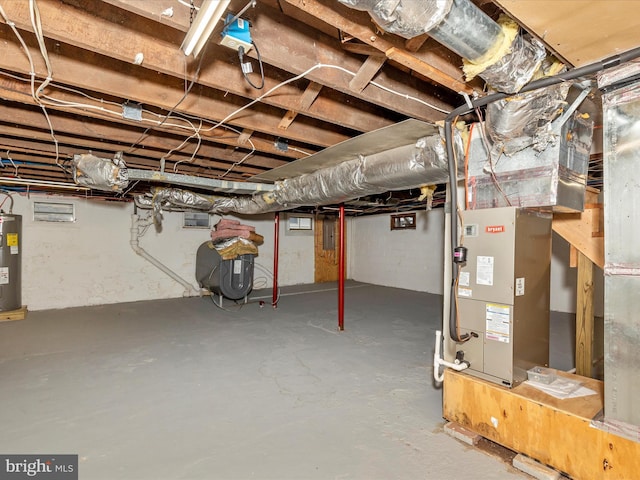 510 E Main St, Emmitsburg, MD 21727 - unfinished below grade area with electric water heater, heating fuel, and electric panel