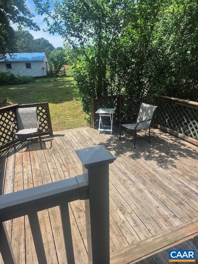 566 Holman Mill Rd, Farmville, VA 23901 - deck with a yard