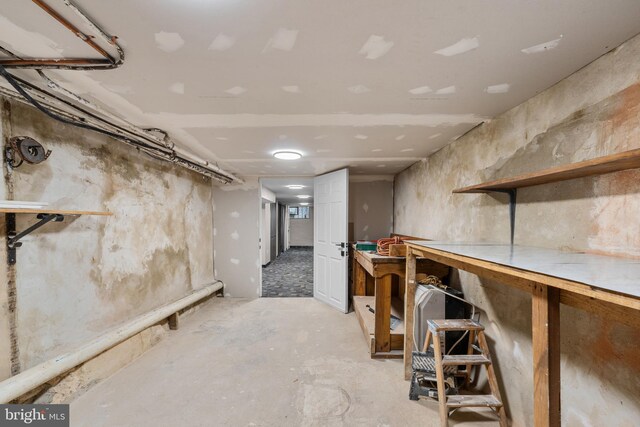 3342 Belgrade St, Philadelphia, PA 19134 - unfinished basement with a workshop area