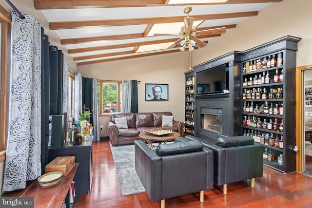 602 Tallowood Ln, Mount Laurel, NJ 08054 - living area featuring a ceiling fan, a fireplace, and wood finished floors