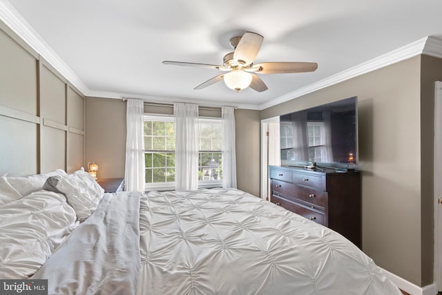 602 Tallowood Ln, Mount Laurel, NJ 08054 - bedroom with crown molding and ceiling fan