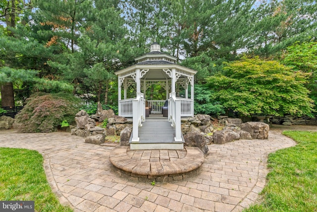 602 Tallowood Ln, Mount Laurel, NJ 08054 - view of patio / terrace with a gazebo and view of scattered trees