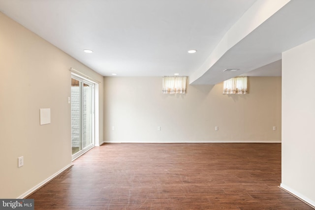 9235 Stephanie St, Manassas Park, VA 20111 - spare room with baseboards, wood finished floors, recessed lighting, and a chandelier