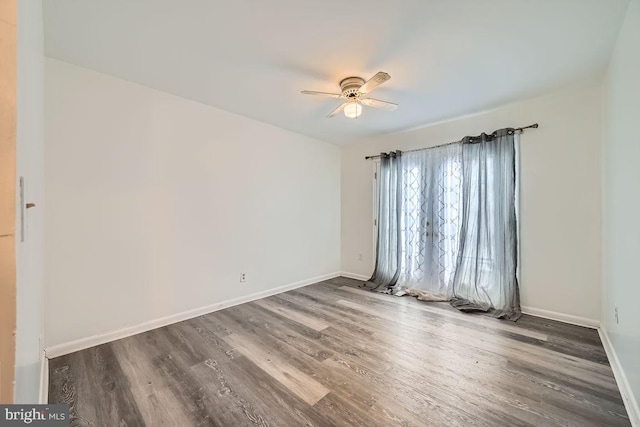 1571 Charlestown Dr, Edgewood, MD 21040 - spare room featuring ceiling fan, wood finished floors, and baseboards