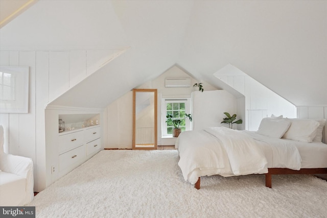 2320 Turk Rd, Doylestown, PA 18901 - carpeted bedroom featuring an AC wall unit and lofted ceiling