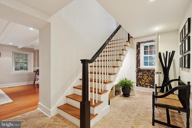 2320 Turk Rd, Doylestown, PA 18901 - stairs featuring baseboards and recessed lighting