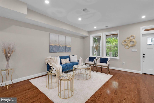 5521 4th St NW, Washington, DC 20011 - living area with wood finished floors, recessed lighting, baseboards, and healthy amount of natural light
