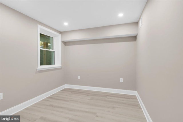 5521 4th St NW, Washington, DC 20011 - empty room with light wood-type flooring, recessed lighting, and baseboards