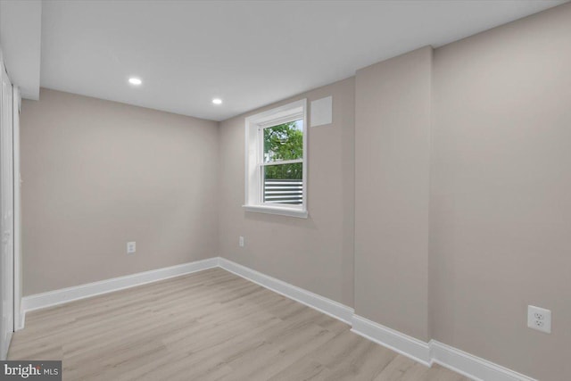 5521 4th St NW, Washington, DC 20011 - spare room with light wood-style floors, baseboards, and recessed lighting