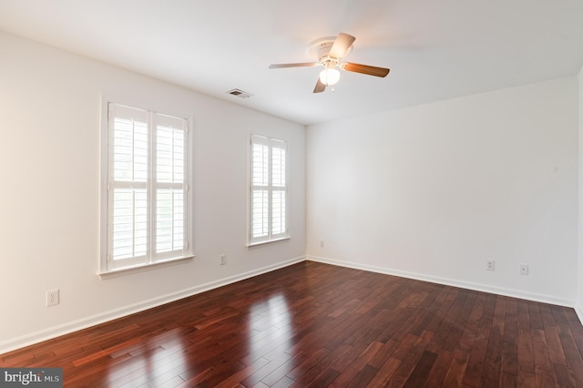 196 Pipers Inn Dr, Fountainville, PA 18923 - empty room featuring a ceiling fan, dark wood finished floors, and baseboards