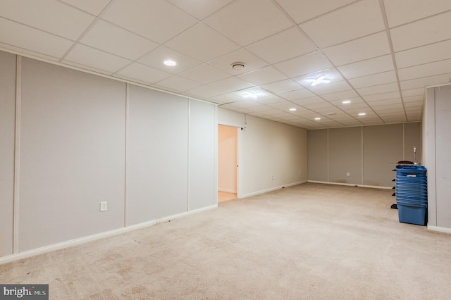 196 Pipers Inn Dr, Fountainville, PA 18923 - spare room with light carpet, baseboards, a drop ceiling, and recessed lighting