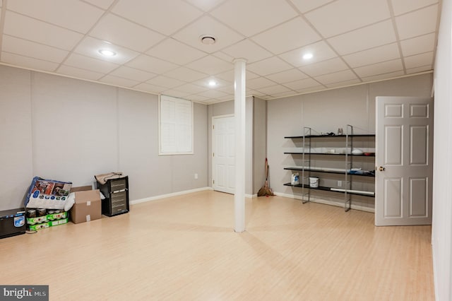 196 Pipers Inn Dr, Fountainville, PA 18923 - finished basement with wood finished floors, recessed lighting, and baseboards