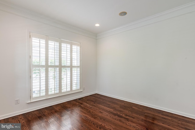 196 Pipers Inn Dr, Fountainville, PA 18923 - unfurnished room featuring ornamental molding, baseboards, dark wood finished floors, and recessed lighting