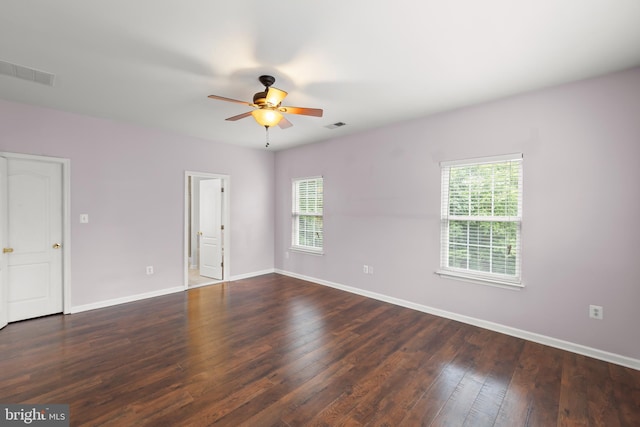 111 Carnoustie, Stephens City, VA 22655 - empty room with healthy amount of natural light, a ceiling fan, wood finished floors, and baseboards