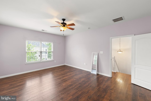 111 Carnoustie, Stephens City, VA 22655 - empty room featuring a ceiling fan, hardwood / wood-style flooring, and baseboards