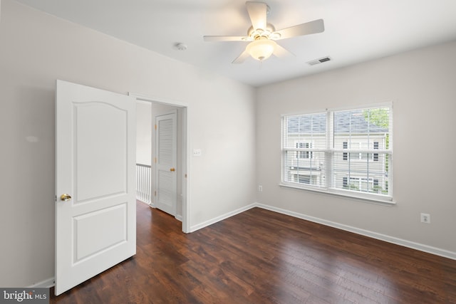 111 Carnoustie, Stephens City, VA 22655 - empty room with wood finished floors, ceiling fan, and baseboards