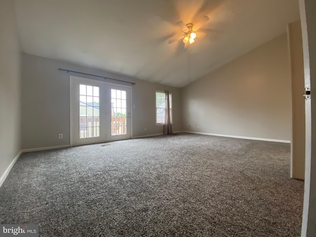 12625 Kempston Ln, Woodbridge, VA 22192 - carpeted spare room with lofted ceiling, a ceiling fan, and baseboards