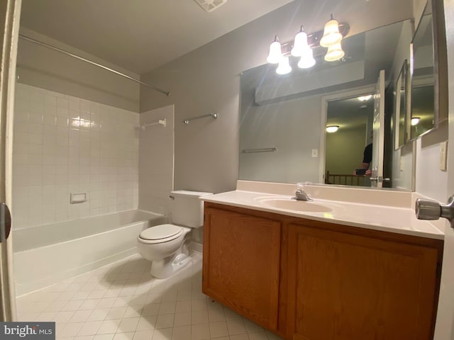 12625 Kempston Ln, Woodbridge, VA 22192 - bathroom with tile patterned flooring, toilet, vanity, and shower / tub combination