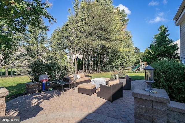 13 Richland Dr, Mount Laurel, NJ 08054 - view of patio featuring an outdoor hangout area and a playground