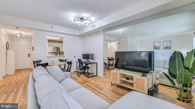 3101 Boardwalk Unit 1206-2, Atlantic City, NJ 08401 - living room featuring a textured ceiling, wood finished floors, and a desk