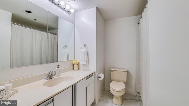 3101 Boardwalk Unit 1206-2, Atlantic City, NJ 08401 - full bath with marble finish floors, toilet, and vanity