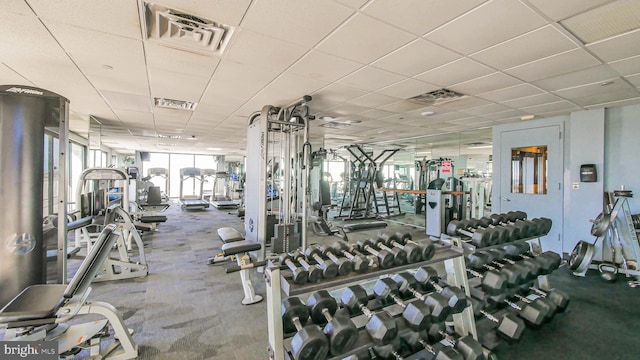 3101 Boardwalk Unit 1206-2, Atlantic City, NJ 08401 - gym featuring a paneled ceiling