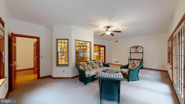 30751 Al Jan Dr, Laurel, DE 19956 - living area featuring ceiling fan, carpet, and baseboards