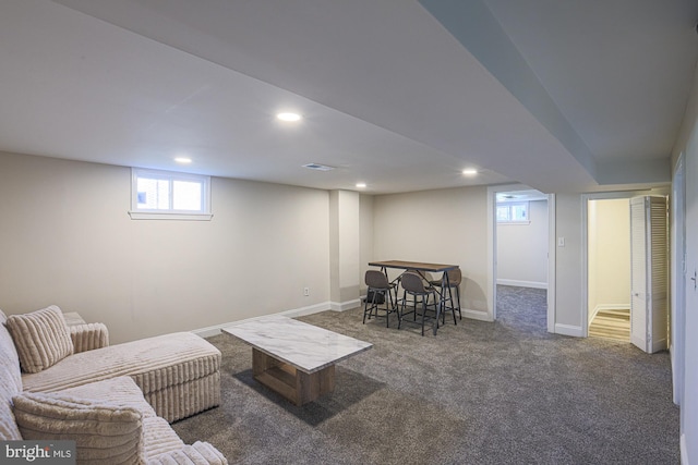 3958 Oakford Ave, Baltimore, MD 21215 - living room with carpet floors and recessed lighting