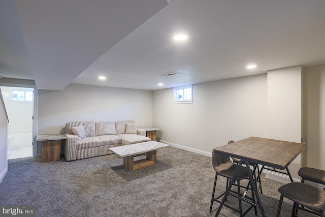 3958 Oakford Ave, Baltimore, MD 21215 - living area with carpet and recessed lighting
