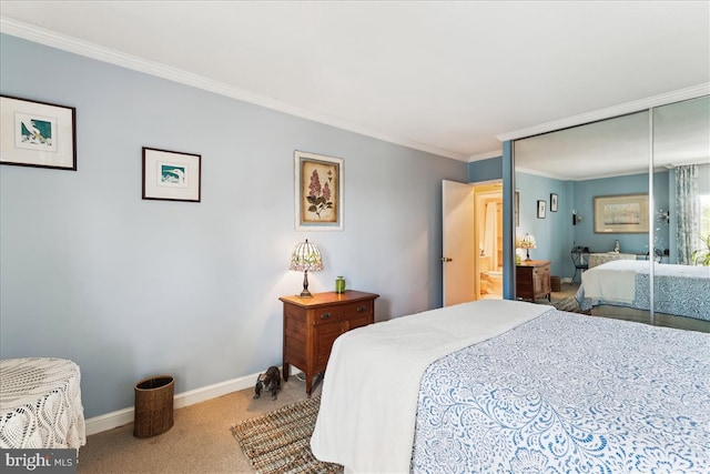 430 M St SW Unit N-609, Washington, DC 20024 - bedroom featuring carpet floors, crown molding, baseboards, and a closet