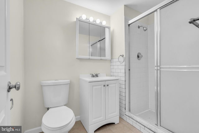 414 Lavender Hill Dr, Cherry Hill, NJ 08003 - full bath with a stall shower, toilet, tile patterned floors, and vanity