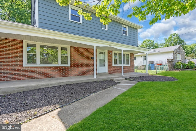 414 Lavender Hill Dr, Cherry Hill, NJ 08003 - view of front facade with covered porch and brick siding