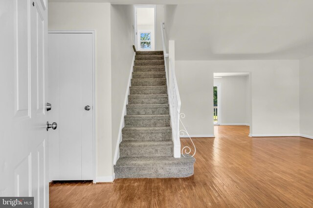 414 Lavender Hill Dr, Cherry Hill, NJ 08003 - staircase featuring wood finished floors and baseboards