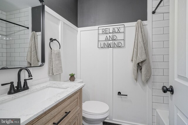 360 N Broad St, Clayton, NJ 08312 - bathroom featuring vanity, toilet, and  shower combination