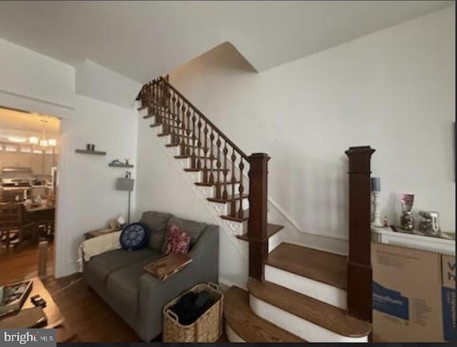 333 E Union St, Burlington, NJ 08016 - staircase featuring wood finished floors