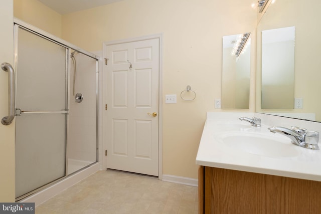 130 W Broadway Unit 1D, Bel Air, MD 21014 - full bath featuring vanity, a stall shower, and baseboards