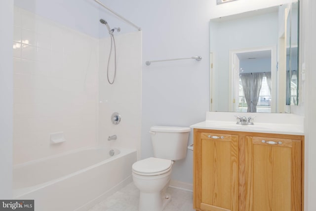 130 W Broadway Unit 1D, Bel Air, MD 21014 - full bathroom with toilet, vanity, tub / shower combination, tile patterned flooring, and baseboards