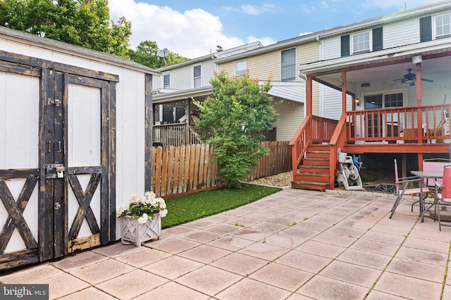 30 Towns Ct, Baltimore, MD 21237 - view of patio / terrace with a ceiling fan and stairway