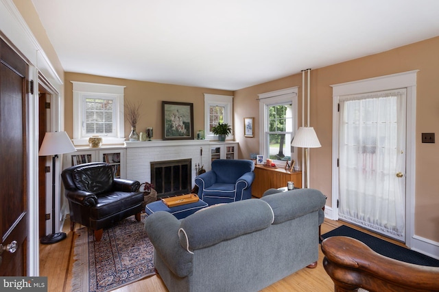550 Somerton Ave, Philadelphia, PA 19116 - living area with wood finished floors and a fireplace