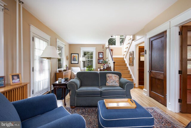 550 Somerton Ave, Philadelphia, PA 19116 - living room featuring wood finished floors and stairs
